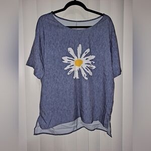 Blue Floral Women's Top